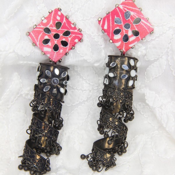 Coral Twisty Jhumka